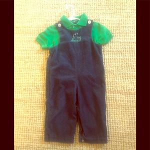 3t boy Imp Vintage corduroy overall navygreen polo